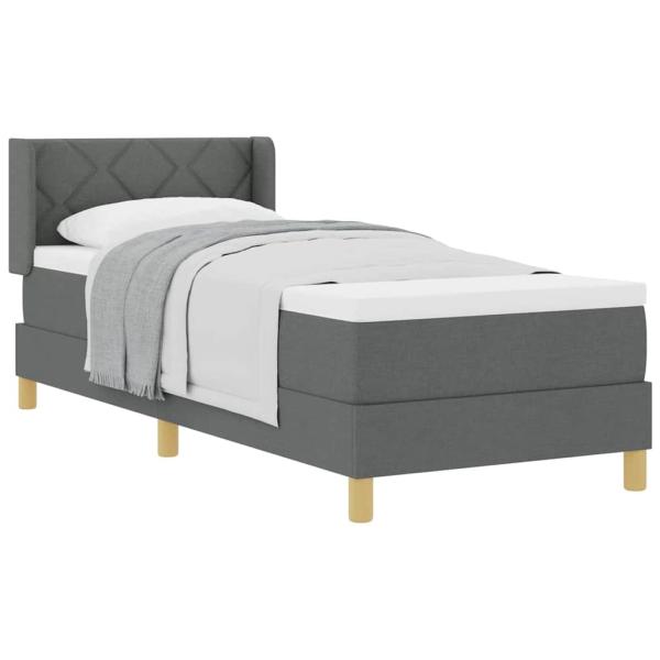 Boxspringbett mit Matratze Dunkelgrau 80x200 cm Stoff