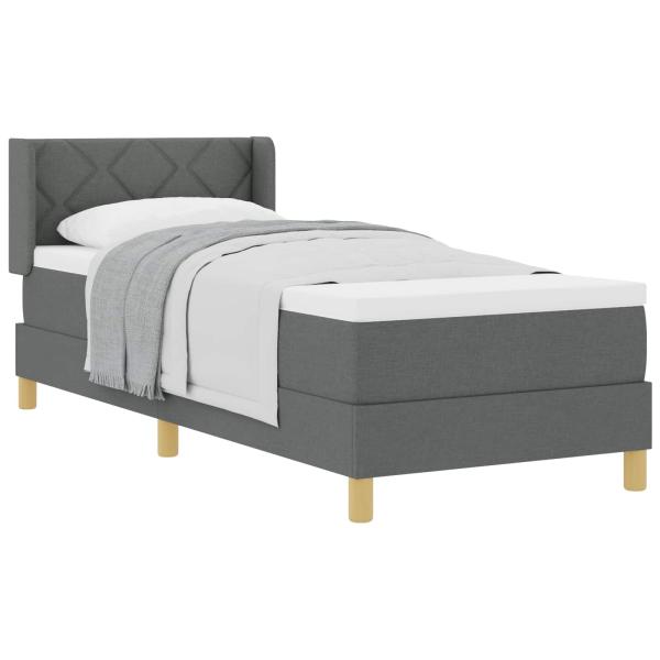 Boxspringbett mit Matratze Dunkelgrau 80x200 cm Stoff