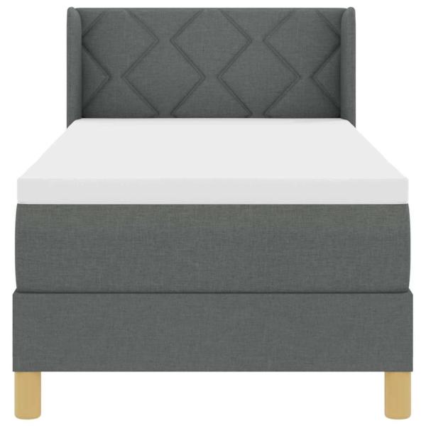 Boxspringbett mit Matratze Dunkelgrau 80x200 cm Stoff