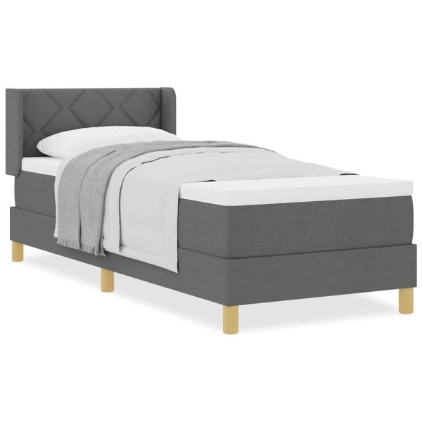 Boxspringbett mit Matratze Dunkelgrau 80x200 cm Stoff