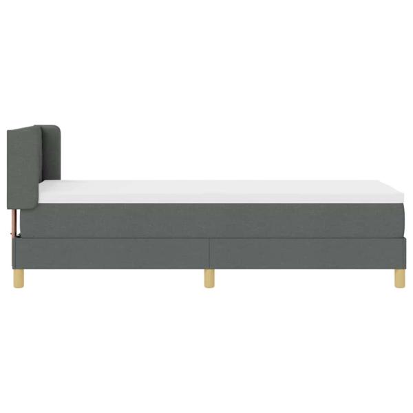 Boxspringbett mit Matratze Dunkelgrau 80x200 cm Stoff