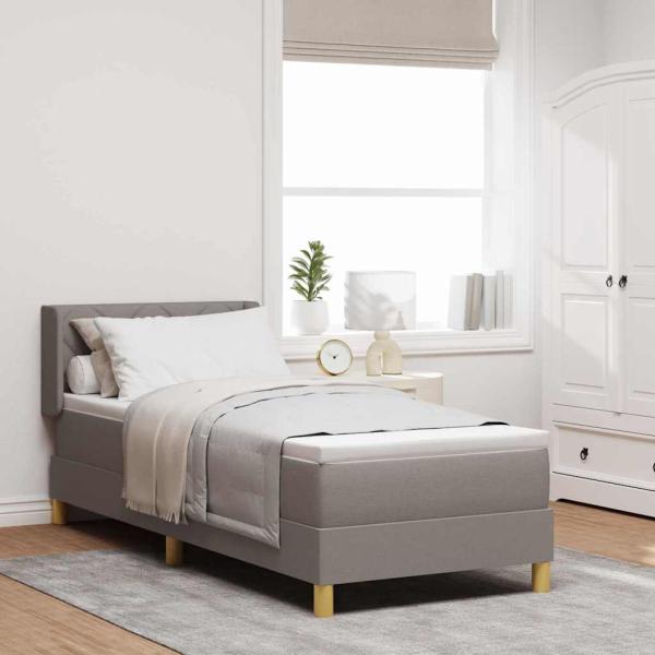 ARDEBO.de - Boxspringbett mit Matratze Taupe 80x200 cm Stoff