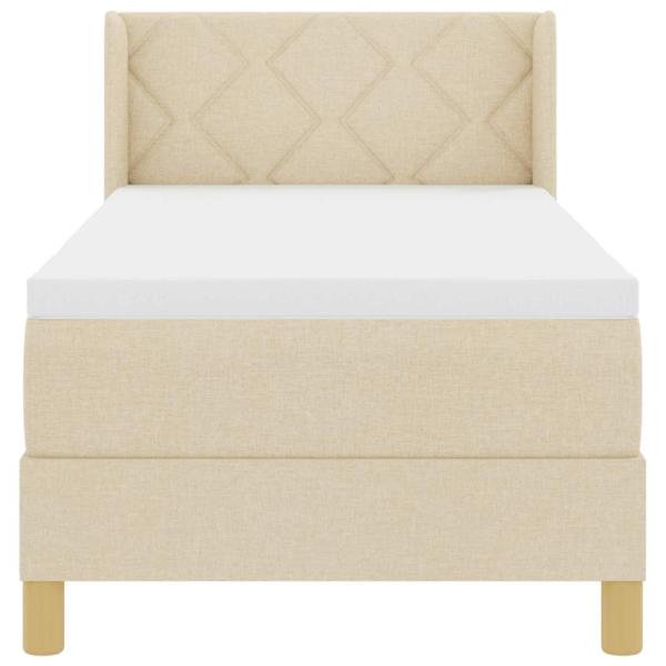 Boxspringbett mit Matratze Creme 80x200 cm Stoff