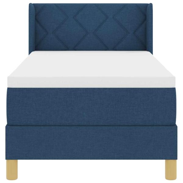 Boxspringbett mit Matratze Blau 80x200 cm Stoff
