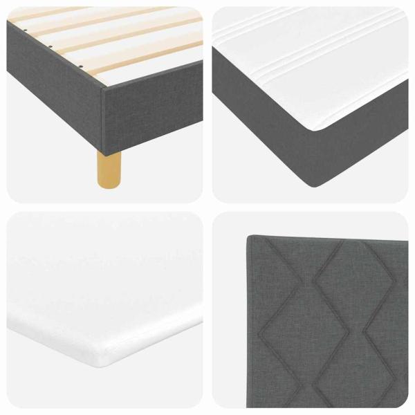 Boxspringbett mit Matratze Dunkelgrau 90x200 cm Stoff