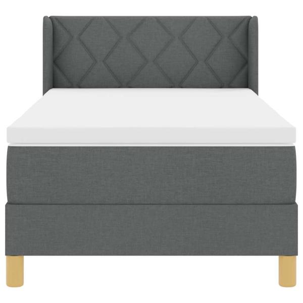 Boxspringbett mit Matratze Dunkelgrau 90x200 cm Stoff
