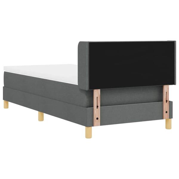 Boxspringbett mit Matratze Dunkelgrau 90x200 cm Stoff