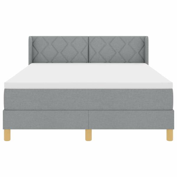 Boxspringbett mit Matratze Hellgrau 140x190 cm Stoff
