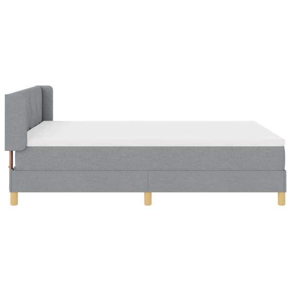 Boxspringbett mit Matratze Hellgrau 140x190 cm Stoff
