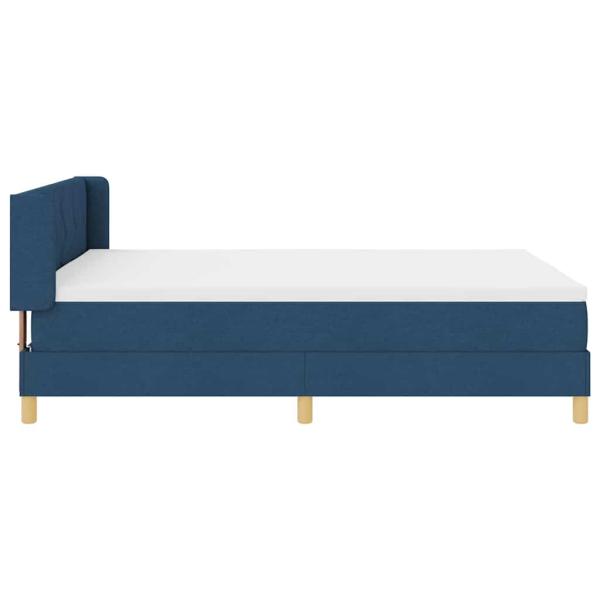 Boxspringbett mit Matratze Blau 140x190 cm Stoff