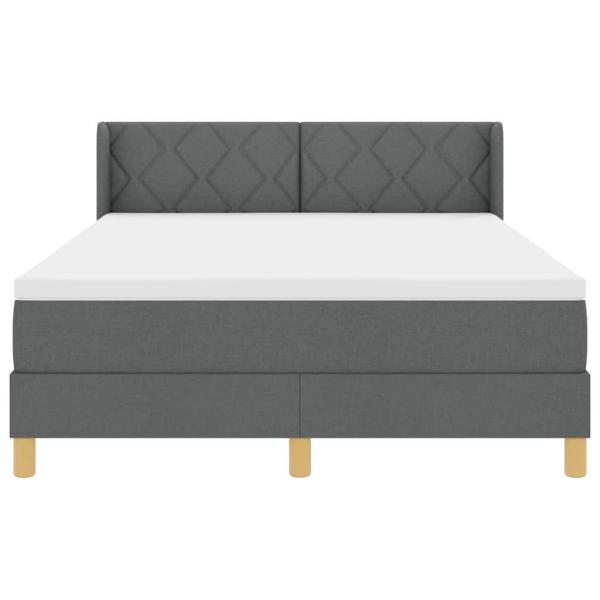 Boxspringbett mit Matratze Dunkelgrau 140x200 cm Stoff