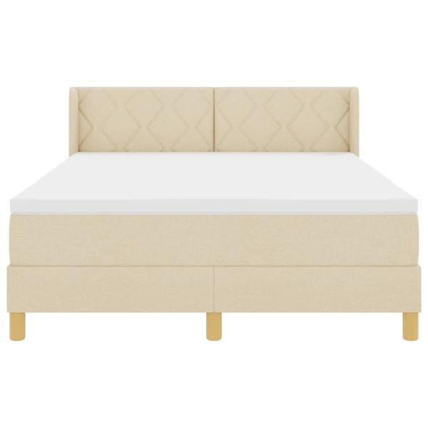 Boxspringbett mit Matratze Creme 160x200 cm Stoff