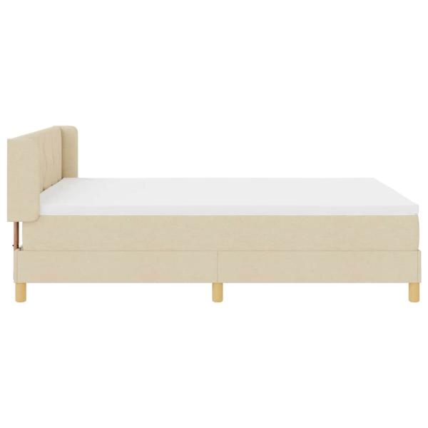 Boxspringbett mit Matratze Creme 160x200 cm Stoff
