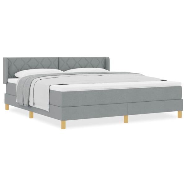 Boxspringbett mit Matratze Hellgrau 180x200 cm Stoff