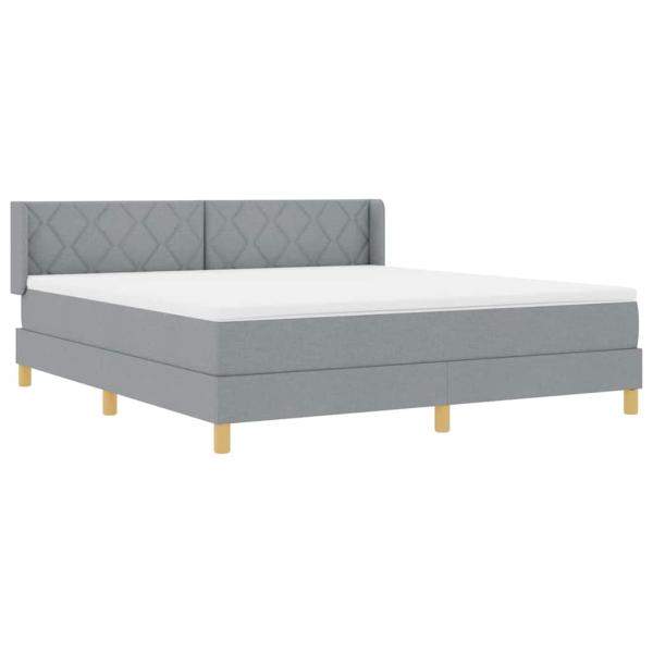 Boxspringbett mit Matratze Hellgrau 180x200 cm Stoff