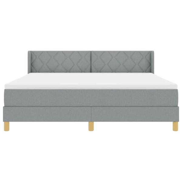 Boxspringbett mit Matratze Hellgrau 180x200 cm Stoff