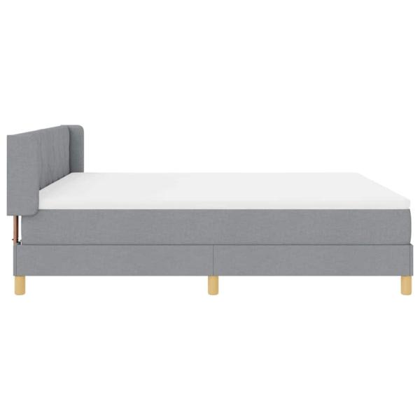 Boxspringbett mit Matratze Hellgrau 180x200 cm Stoff