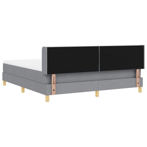 Boxspringbett mit Matratze Hellgrau 180x200 cm Stoff
