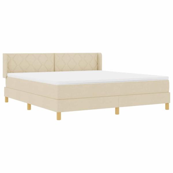 Boxspringbett mit Matratze Creme 180x200 cm Stoff