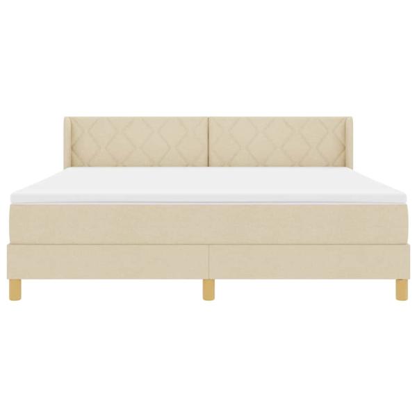 Boxspringbett mit Matratze Creme 180x200 cm Stoff