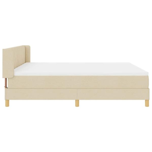 Boxspringbett mit Matratze Creme 180x200 cm Stoff