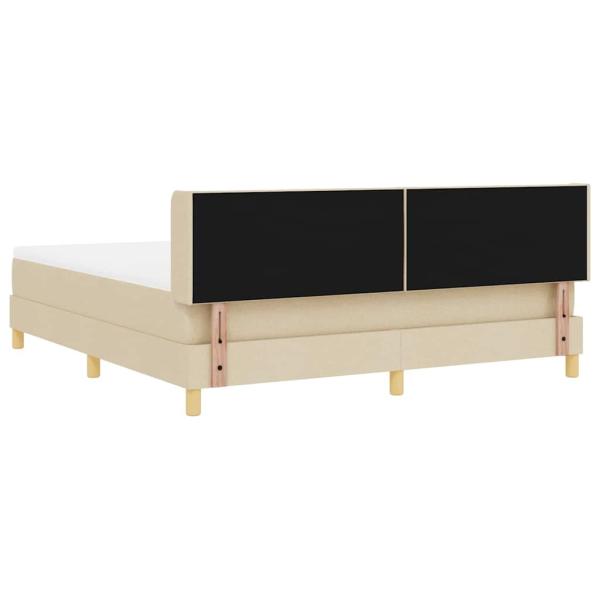 Boxspringbett mit Matratze Creme 180x200 cm Stoff