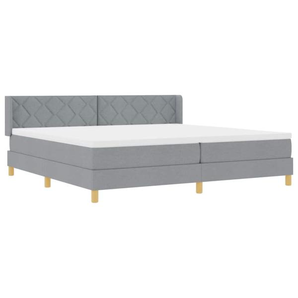 Boxspringbett mit Matratze Hellgrau 200x200 cm Stoff