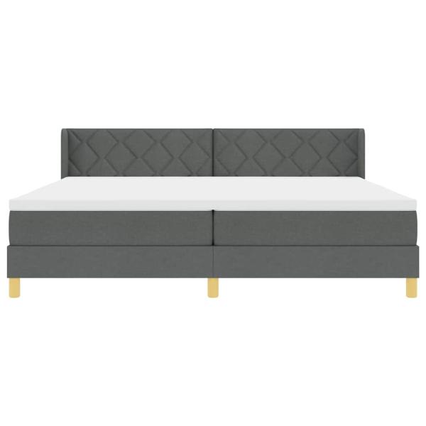 Boxspringbett mit Matratze Dunkelgrau 200x200 cm Stoff