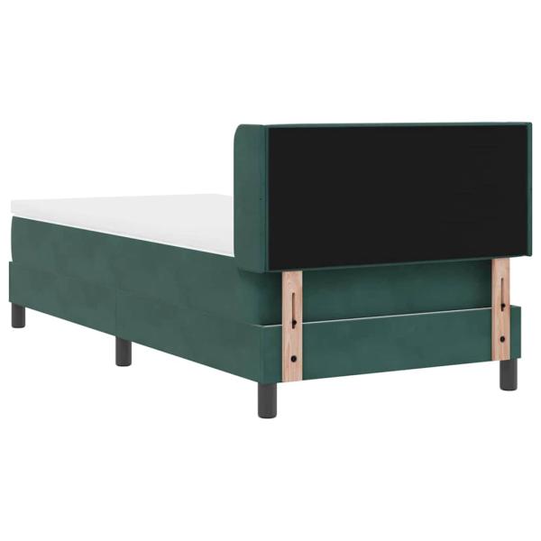 Boxspringbett mit Matratze Dunkelgrün 90x190 cm Samt