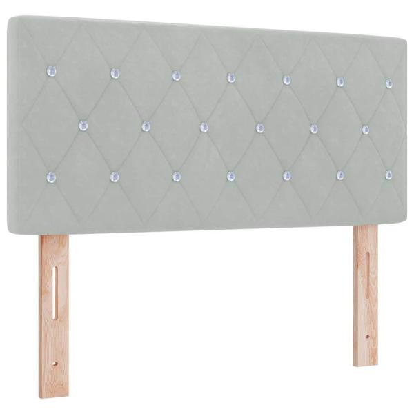 Boxspringbett mit Matratze Hellgrau 90x200 cm Samt