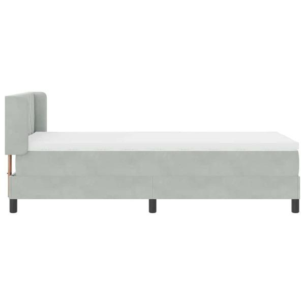 Boxspringbett mit Kopfteil Hellgrau 200 x 90 cm Samt