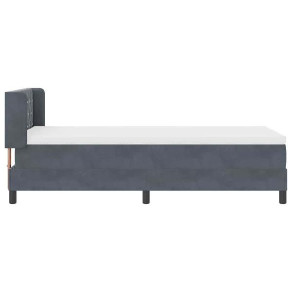 Boxspringbett mit Matratze Dunkelgrau 90x200 cm Samt