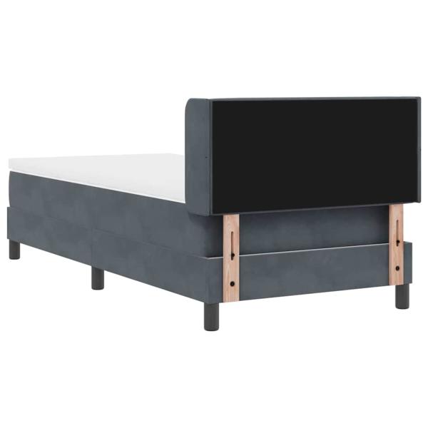 Boxspringbett mit Matratze Dunkelgrau 90x200 cm Samt