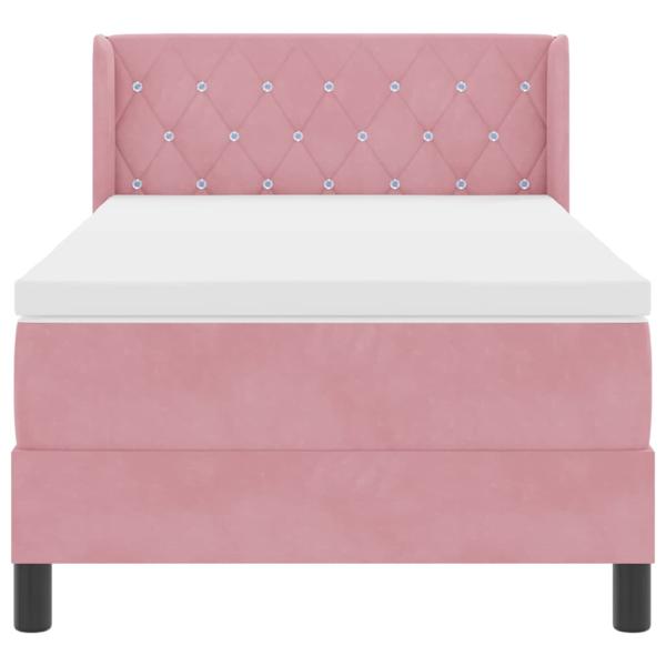 Boxspringbett mit Matratze Rosa 90x200 cm Samt