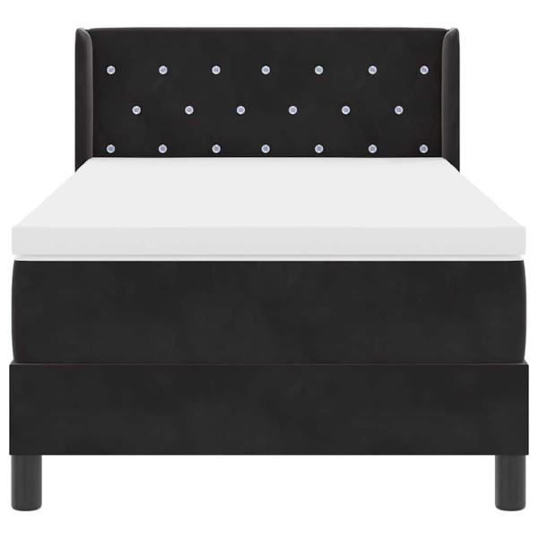 Boxspringbett mit Matratze Schwarz 100x200 cm Samt