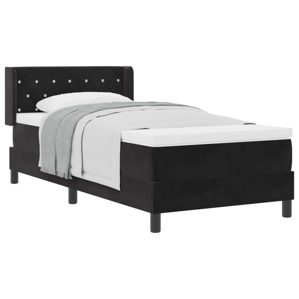 Boxspringbett mit Matratze Schwarz 100x200 cm Samt