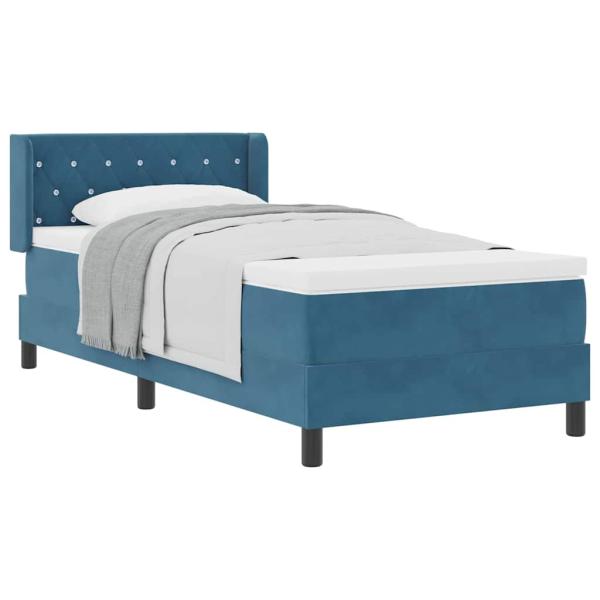 Boxspringbett mit Matratze Dunkelblau 100x200 cm Samt