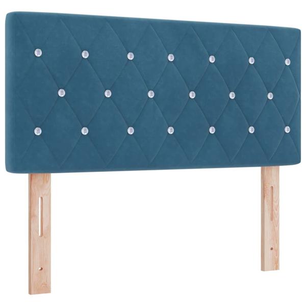 Boxspringbett mit Matratze Dunkelblau 100x200 cm Samt