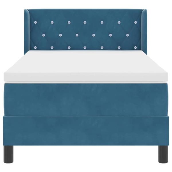 Boxspringbett mit Matratze Dunkelblau 100x200 cm Samt
