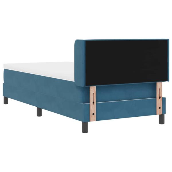 Boxspringbett mit Matratze Dunkelblau 100x200 cm Samt