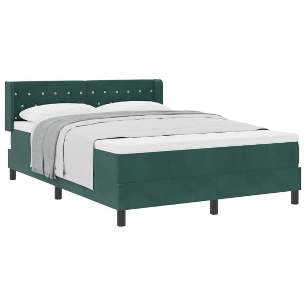 Boxspringbett mit Matratze Dunkelgrün 140x190 cm Samt