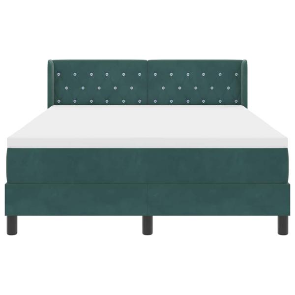 Boxspringbett mit Matratze Dunkelgrün 140x190 cm Samt