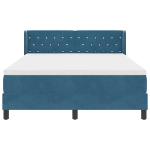 Boxspringbett mit Matratze Dunkelblau 140x190 cm Samt
