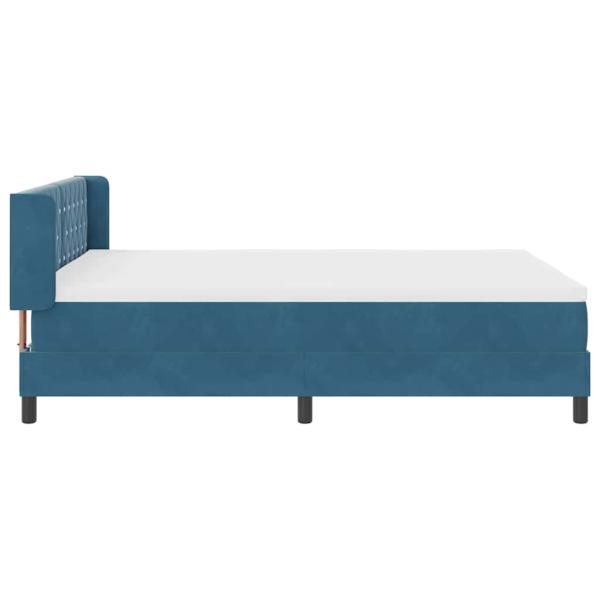 Boxspringbett mit Matratze Dunkelblau 140x190 cm Samt