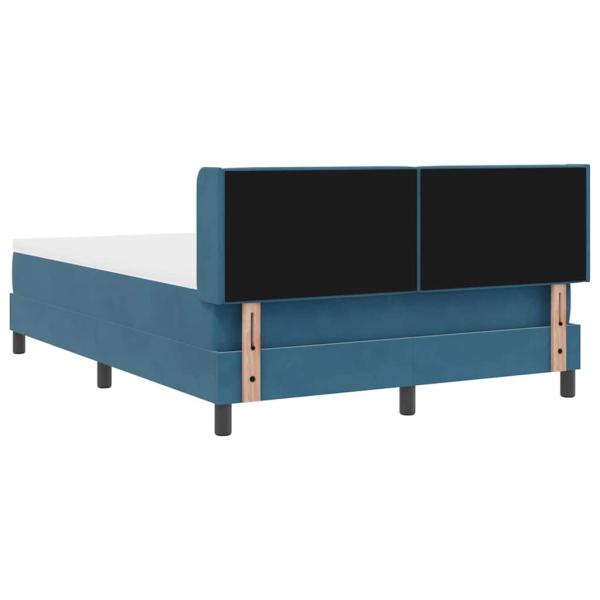 Boxspringbett mit Matratze Dunkelblau 140x190 cm Samt
