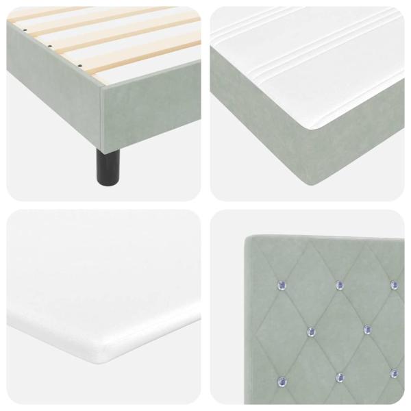 Boxspringbett mit Matratze Hellgrau 140x200 cm Samt