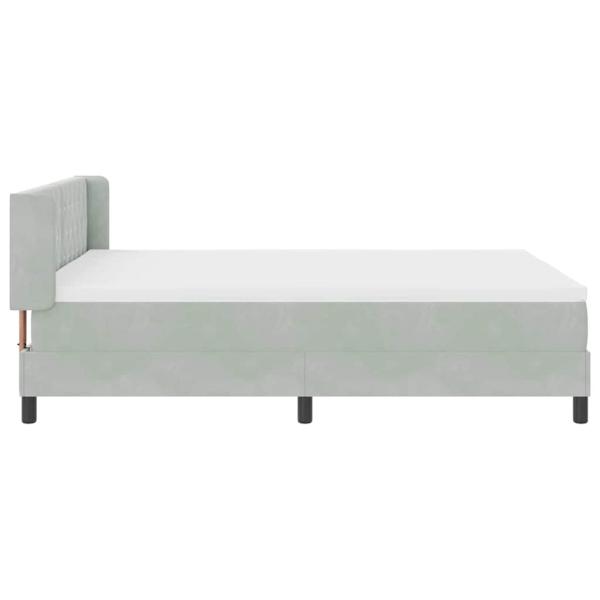 Boxspringbett mit Kopfteil Hellgrau 200 x 160 cm Samt