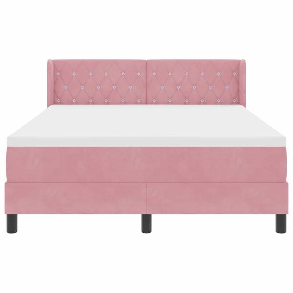 Boxspringbett mit Matratze Rosa 160x200 cm Samt