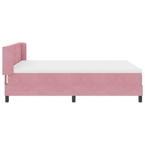 Boxspringbett mit Matratze Rosa 160x200 cm Samt