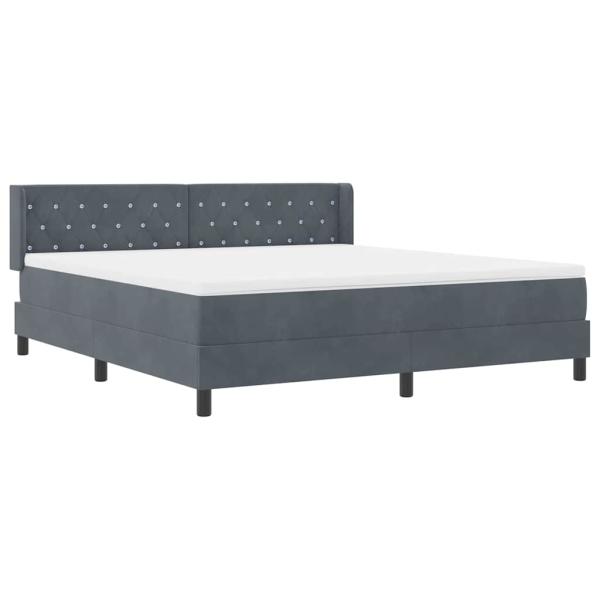 Boxspringbett mit Matratze Dunkelgrau 180x200 cm Samt